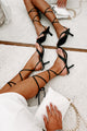 Elisha Ankle Wrap Heeled Sandals (Black) - NanaMacs