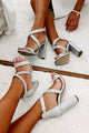Future Star Rhinestone Heels (Silver Shimmer) - NanaMacs