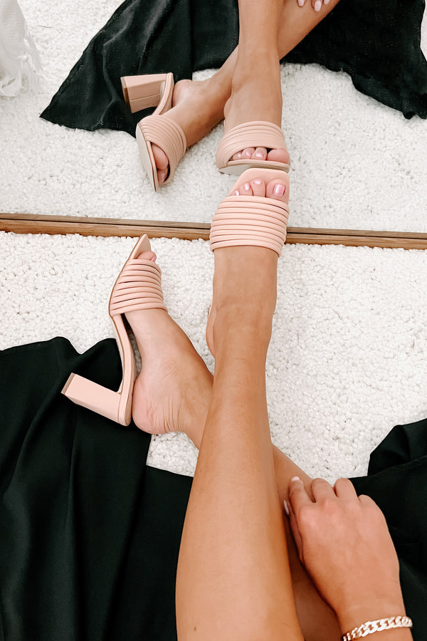 Delivering Perfection Strappy Heeled Sandals (Blush) - NanaMacs