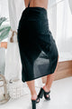 Change The Rules Ruched Crop Top & Skirt Set (Black) - NanaMacs