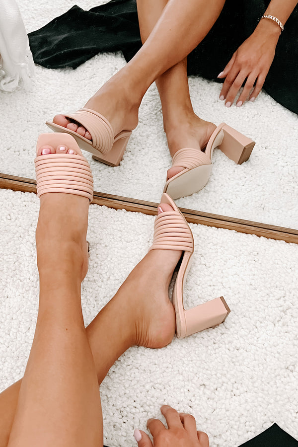 Delivering Perfection Strappy Heeled Sandals (Blush) - NanaMacs