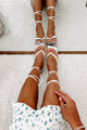 Elisha Ankle Wrap Heeled Sandals (White) - NanaMacs