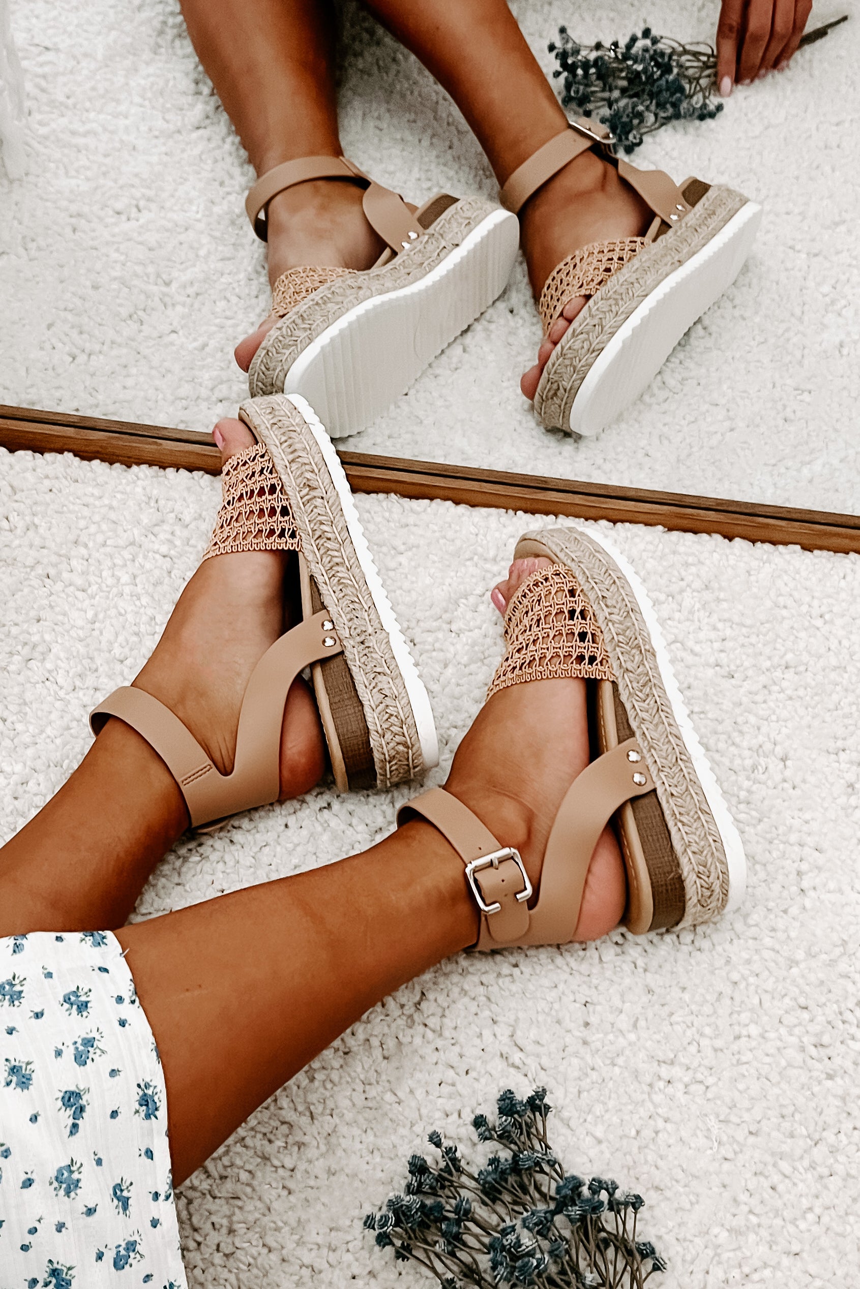 Hoyden Woven Platform Wedge Sandal Dark Nude NanaMacs