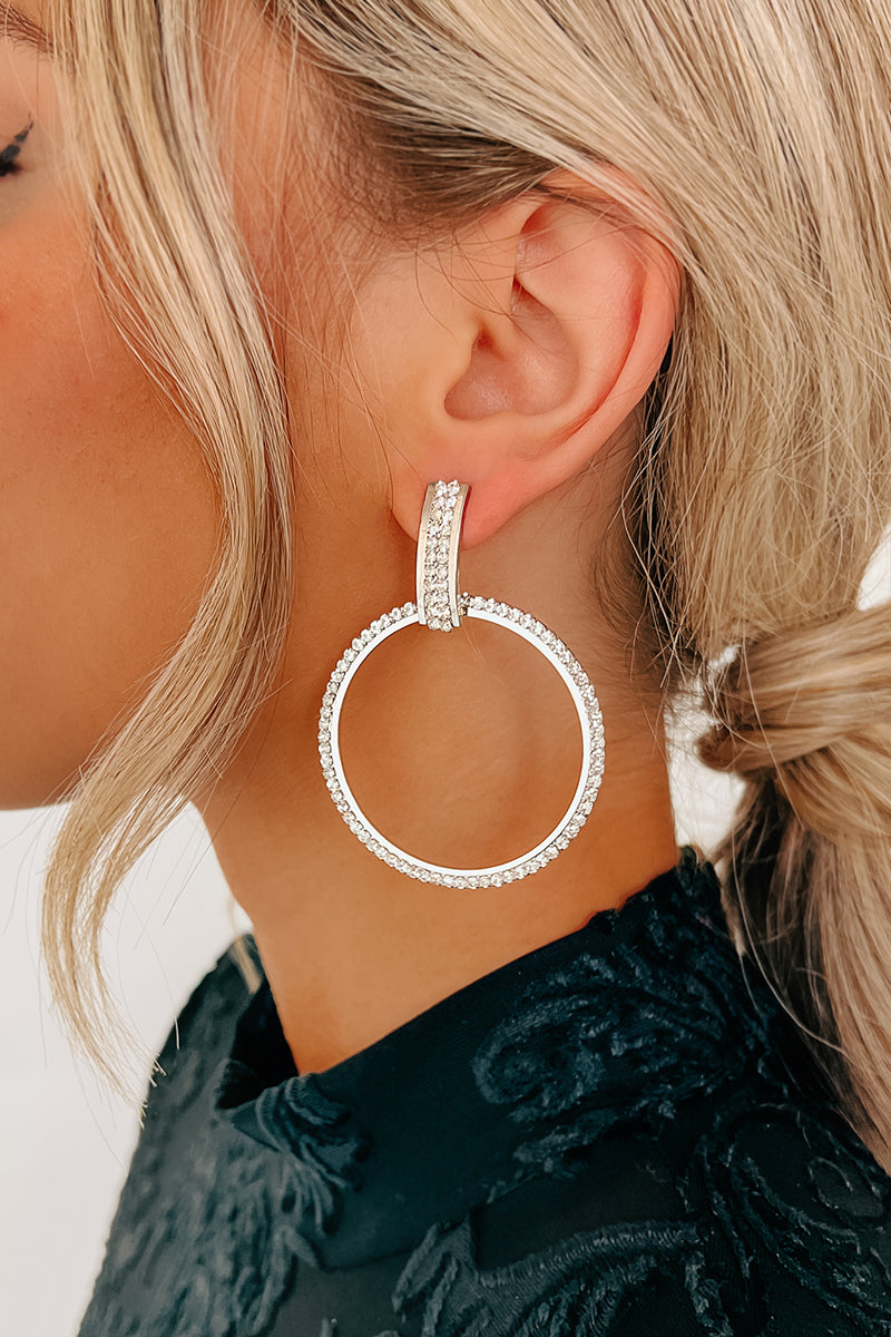 Glimpse Of Glamour Dangle Earrings (Silver) - NanaMacs