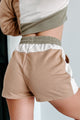 In Relaxation Mode Colorblock Two-Piece Shorts Set (Taupe) - NanaMacs