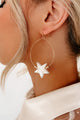 My Lucky Star Hoop Earrings (Gold/White) - NanaMacs