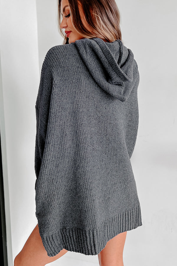 Searching For Comfort Chenille Knit Hoodie (Gunmetal Grey) - NanaMacs