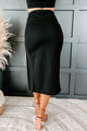 Elegant Occasions Rhinestone Lace-Up Midi Skirt (Black) - NanaMacs