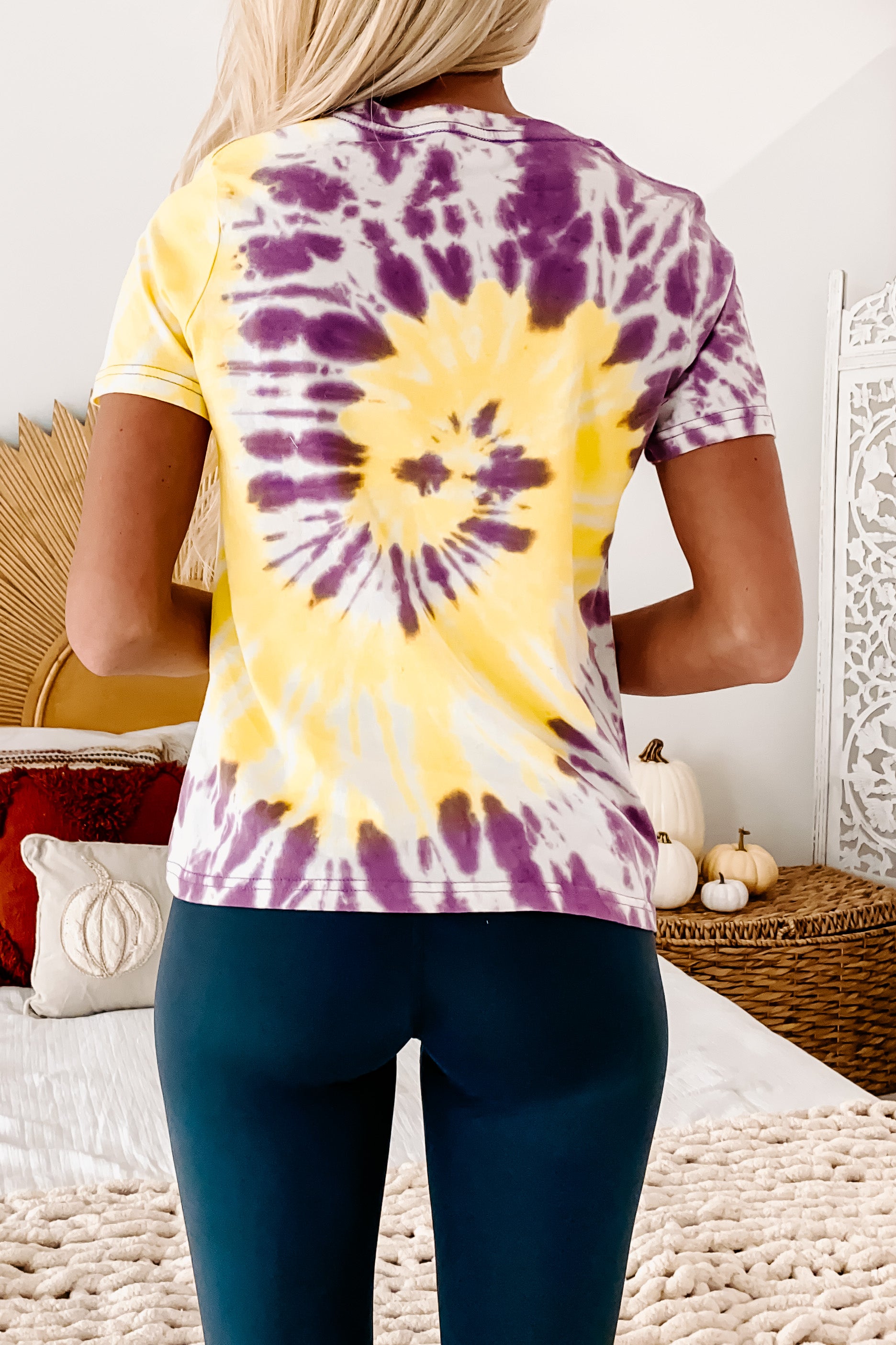 Rockin' Mama Fitted Tie-Dye Graphic Tee (Tie Purple Mix) - NanaMacs