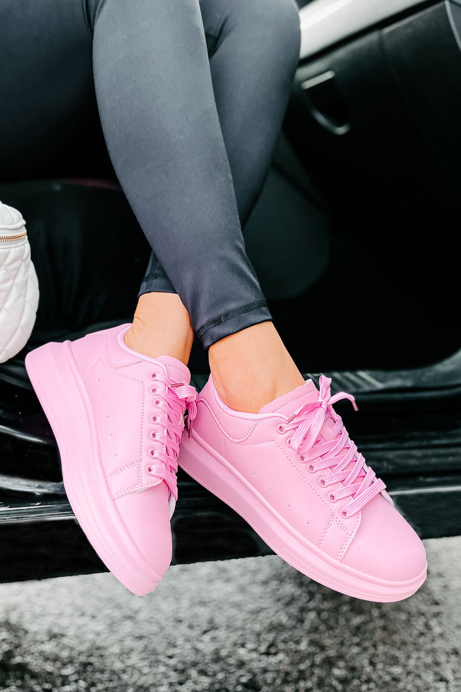 Sidewalk Strut Platform Sneaker (Pink) - NanaMacs
