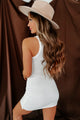 Look Your Fill Ribbed Tie-Waist Tank Dress (White) - NanaMacs