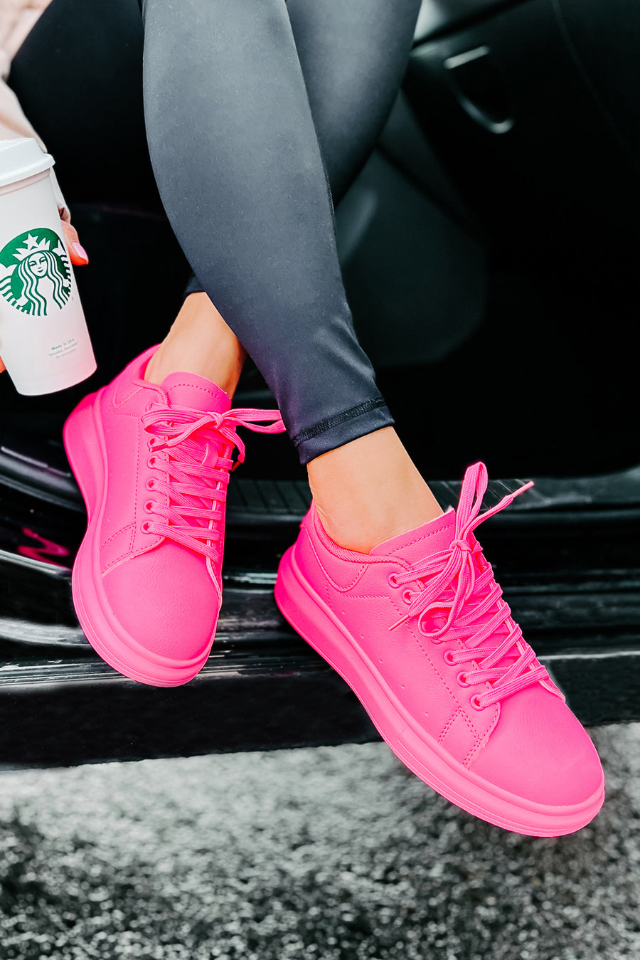 Sidewalk Strut Platform Sneaker (Hot Pink) - NanaMacs