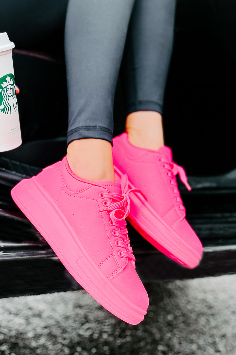 Hot pink platform on sale sneakers