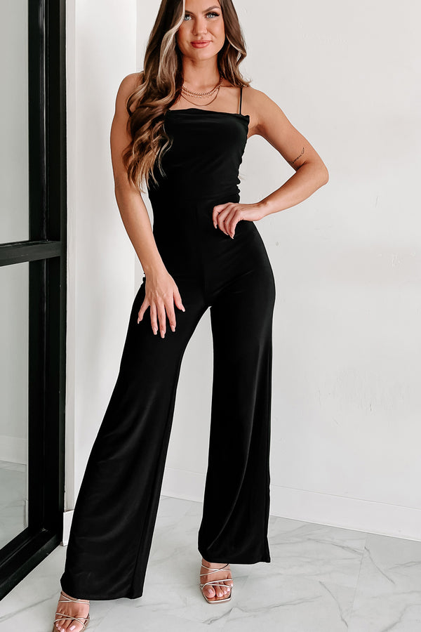 Best Policy Cowl-neck Jumpsuit (Black) - NanaMacs