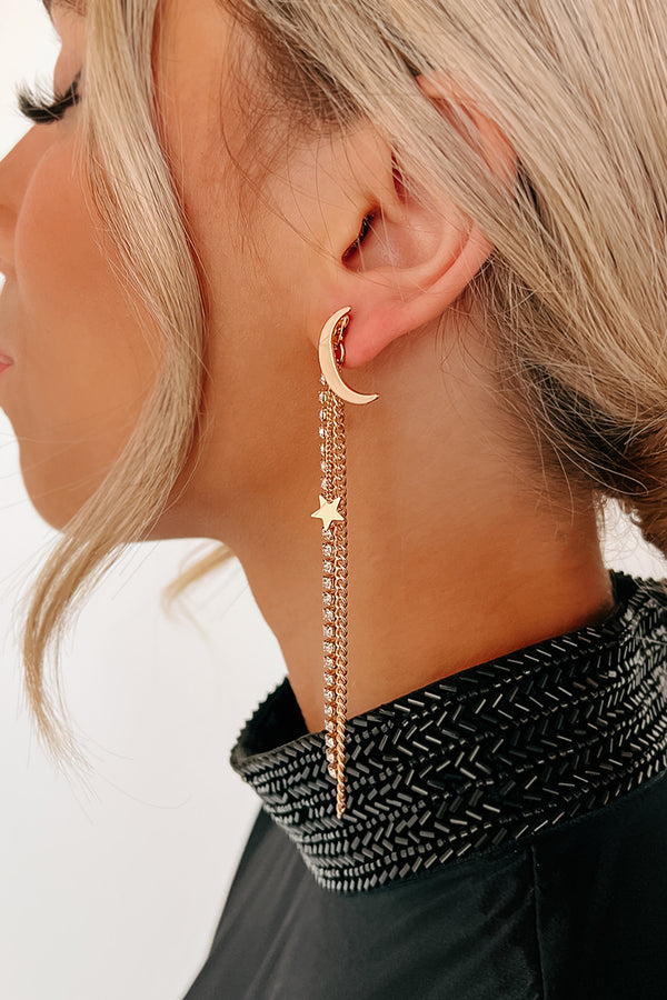 Moon Of My Life Dangle Earrings (Gold) - NanaMacs