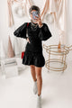 Great Aspirations Long Sleeve Smocked Shirt Dress (Black) - NanaMacs