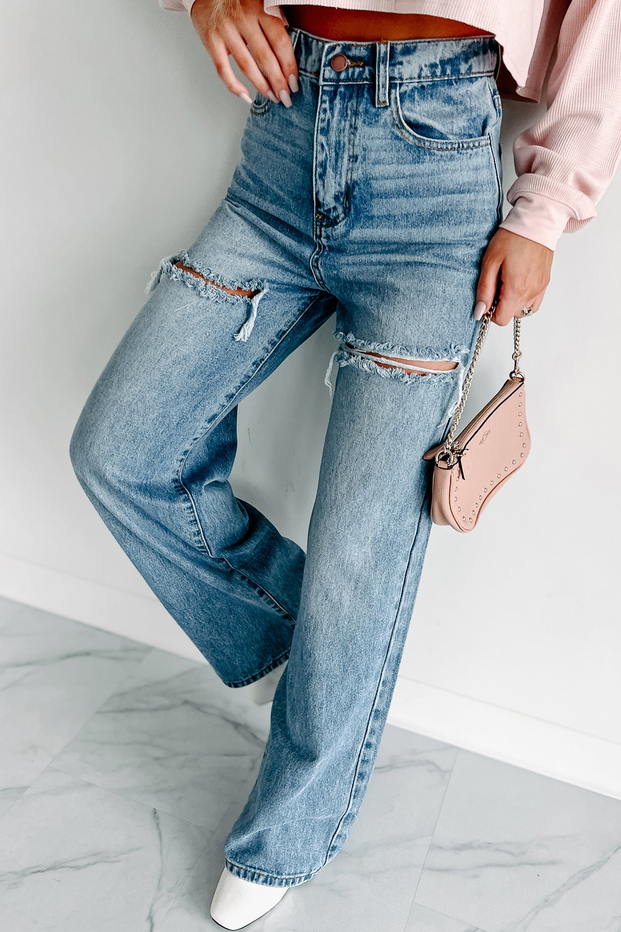 Legs For Days High Waisted Wide Leg Jeans (Medium Stone) · NanaMacs