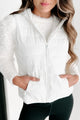 Holiday Steal- Headed For The Snow Hooded Puffer Vest (White) - NanaMacs