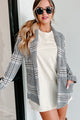 Calculating Moves Plaid Open Front Blazer (Ivory/Brown) - NanaMacs