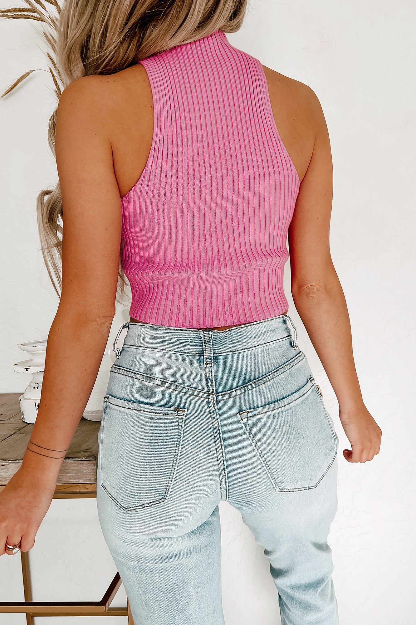 Don't Overthink It Twisted Halter Neck Crop Top (Berry) - NanaMacs