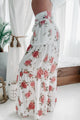 Audrina Floral Crop Top & Wide Leg Pant Two Piece Set (White Coral) - NanaMacs