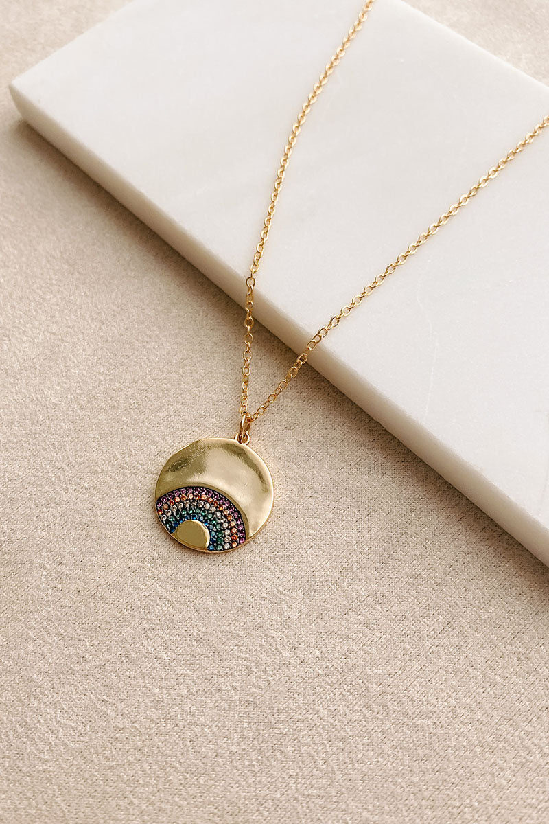 Rainbow Promises Pendant Necklace (Gold) - NanaMacs
