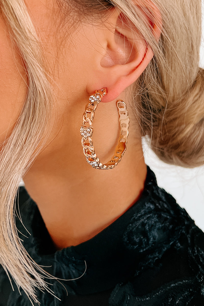 Think Pretty Textured Hoop Earrings (Gold) - NanaMacs