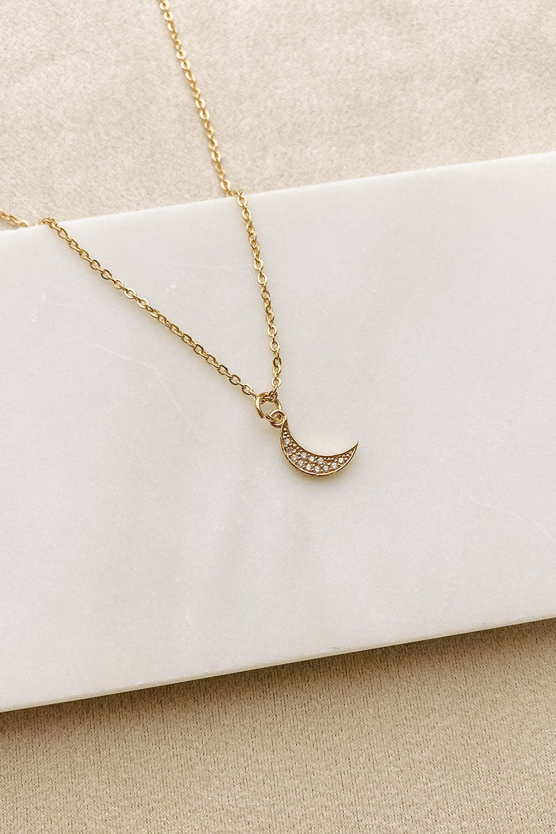 Love By The Moon Charm Necklace (Gold) - NanaMacs