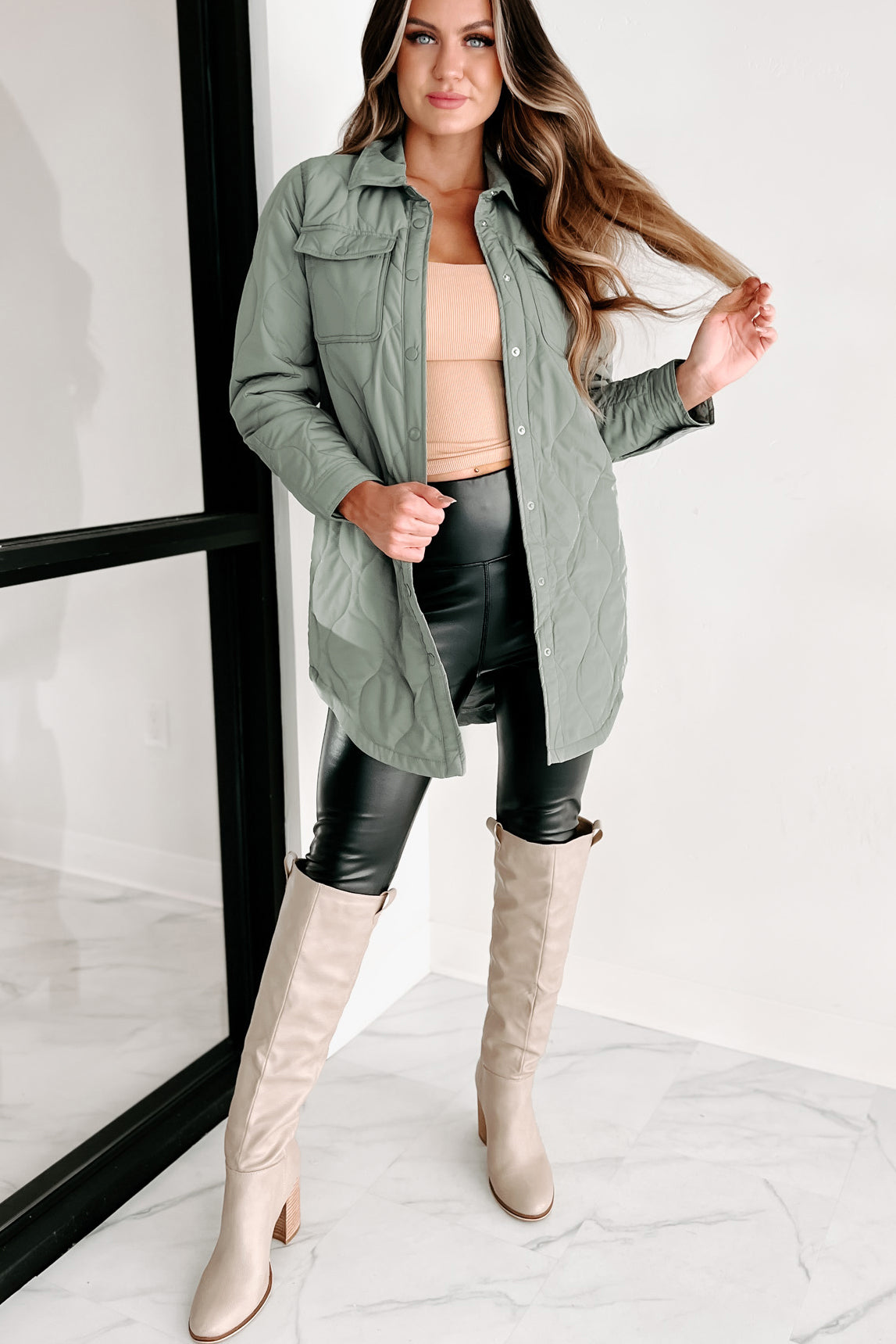Holiday Steal- Ready For Anything Quilted Jacket (Olive Stone) - NanaMacs
