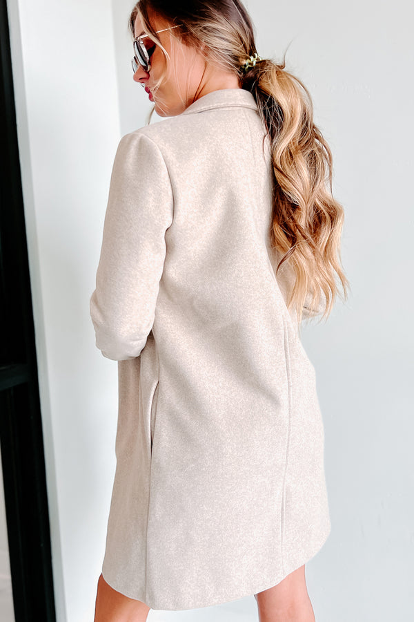 Whims Of The Weather Fleece Longline Coat (Oatmeal) - NanaMacs