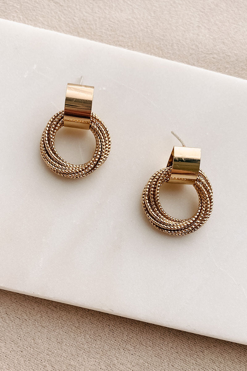 A Necessary Detail Stud Earrings (Gold) - NanaMacs