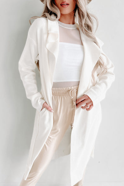 Doorbuster- Alluring Arrival Open Front Jacket (Cream) - NanaMacs