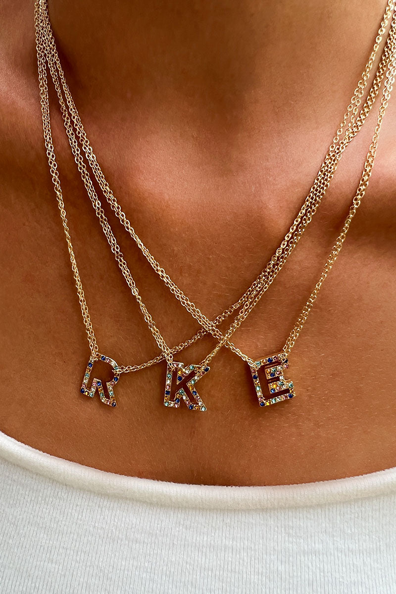 What's In A Name Letter Charm Necklace (Gold) - NanaMacs