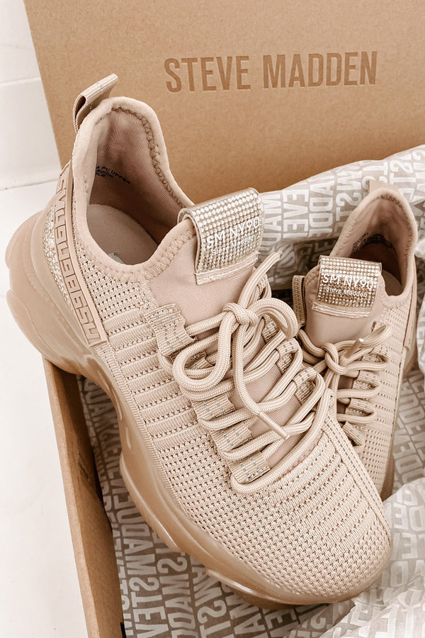 IMPERFECT Raise The Bar Steve Madden Chunky Rhinestone Chunky Sneakers (Blush Multi) - NanaMacs