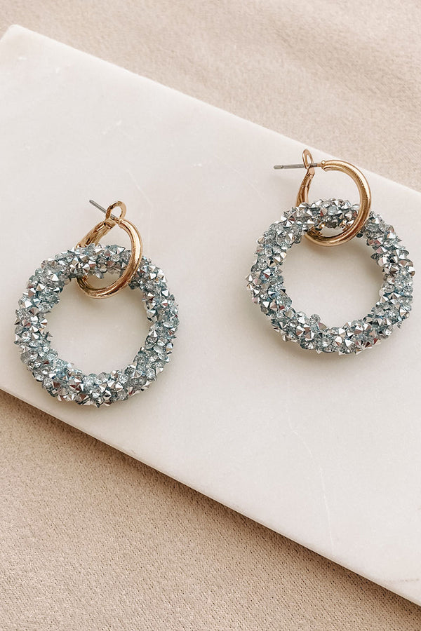 Shining Example Double Hoop Earrings (Gold/Silver) - NanaMacs