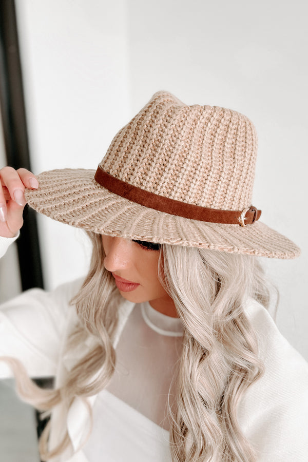 Doorbuster- Good Judgement Knitted Fedora Hat (Camel) - NanaMacs