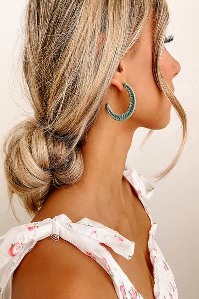 Come Back Moon Hoop Earrings (Turquoise) - NanaMacs