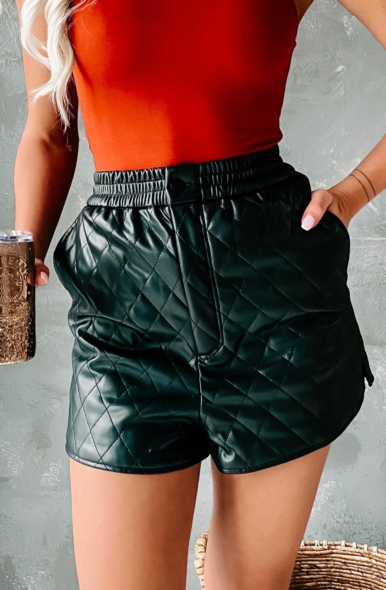 Higher Class Faux Leather Shorts (Black) - NanaMacs