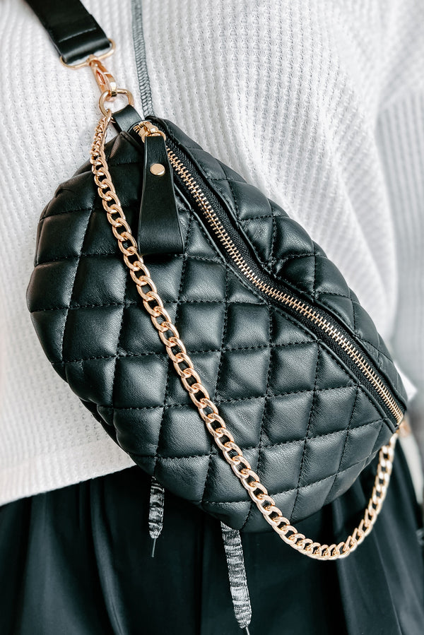 Downtown Adventures Quilted Bum Bag (Black) - NanaMacs