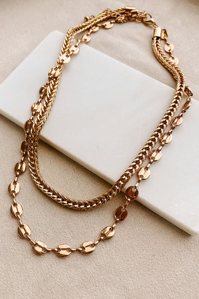 Renown Beauty Layered Chain Necklace (Gold) - NanaMacs