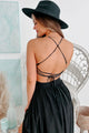Lost In Your Love Tie-Back Cut-Out Maxi Dress (Black) - NanaMacs