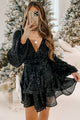 Destined For Fame Flared Sequin Dress (Black) - NanaMacs