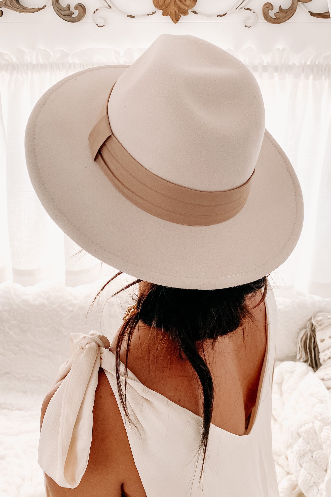 Joy Seeker Felt Fedora Hat (Ivory) - NanaMacs