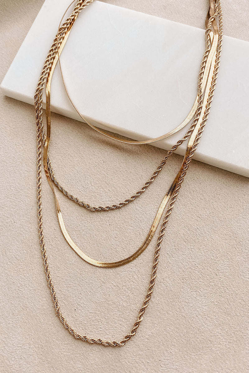 Lover Of Layers Layered Chain Necklace (Gold) - NanaMacs