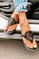 Everyday Essential Faux Leather Medallion Sandals (Black) - NanaMacs