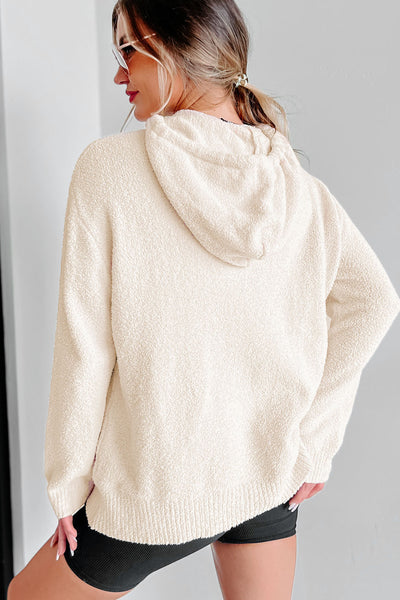 Ignore The Routine Fuzzy Hooded Sweater (Cream) - NanaMacs