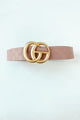 Timeless Trends Infinity Pressed Faux Leather Belt (Blush) - NanaMacs