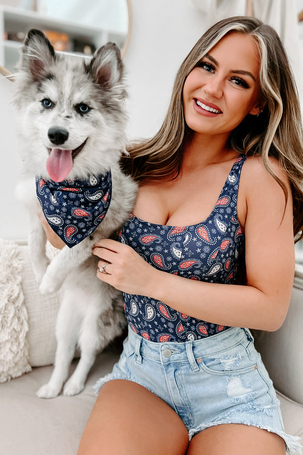 NanaMacs Original Printed Hair Or Dog Bandana (Blue Paisley) - NanaMacs