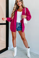 Cozy Campfire Nights Oversized Fleece Shacket (Magenta) - NanaMacs