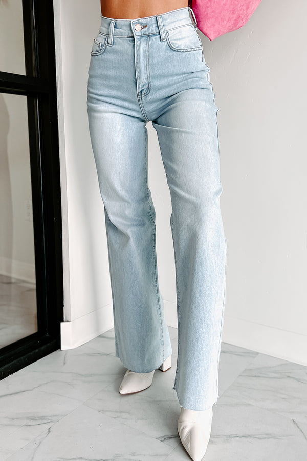 Building A Legacy High Waisted Wide Leg Jeans (Light Stone) - NanaMacs